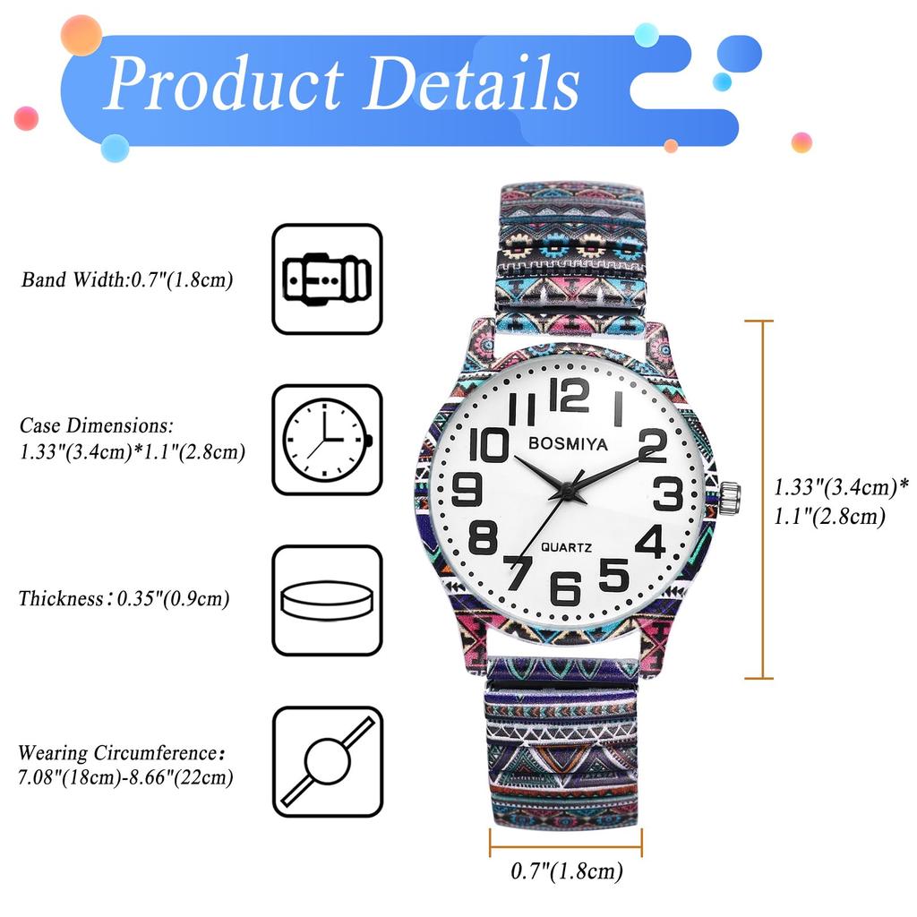 Bohemia Women's Analog Watch, Colorful: Stainless Steel Strap, Waterproof, Fashion Accessory - Perfect Gift for Birthdays, Anniversaries, Valentine's