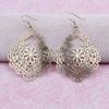 European and American Rose Gold Heart Lock Earrings for Women