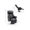 Armchair - MUVOE - Reclining - Black Faux Leather - Adjustable Backrest - Extendable Footrest