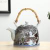 Large Capacity Ceramics High Temperature Resistant 800ML with Filter Ceramic Kettle Teapot Flower Pattern A Variety of Styles