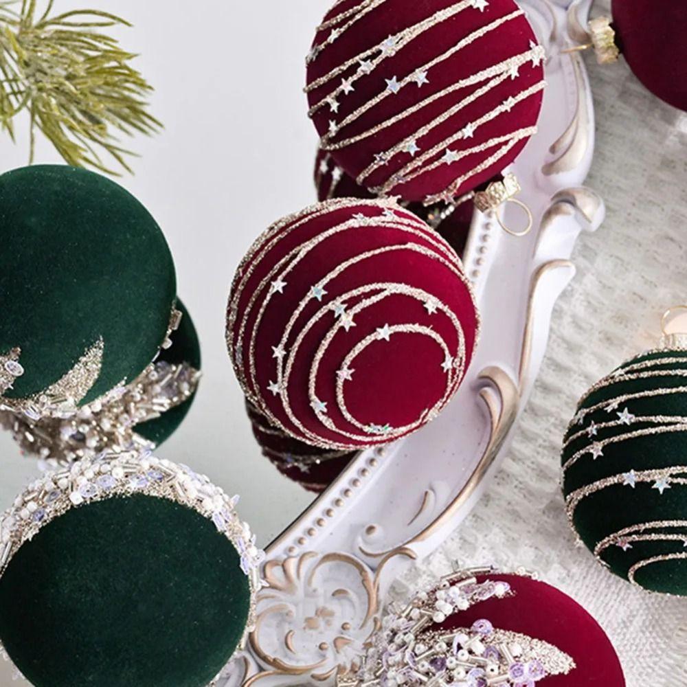 16Pcs Creative Christmas Decoration Pendant 6cm Shiny Xmas Tree Hanging Pendants Plastic Elegant Christmas Tree Decoration