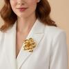 Golden Women Brooch Statement 3D Layered Collar Accessory  For Party Wedding Daily Wear