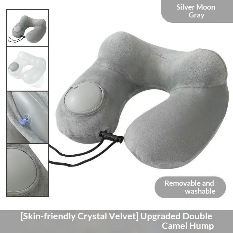 U-Shaped Comfortable Self-Inflating Air Pillow Neck Support Inflatable Airplane Travel Neck Pillow Inflatable Sleeping Pillow