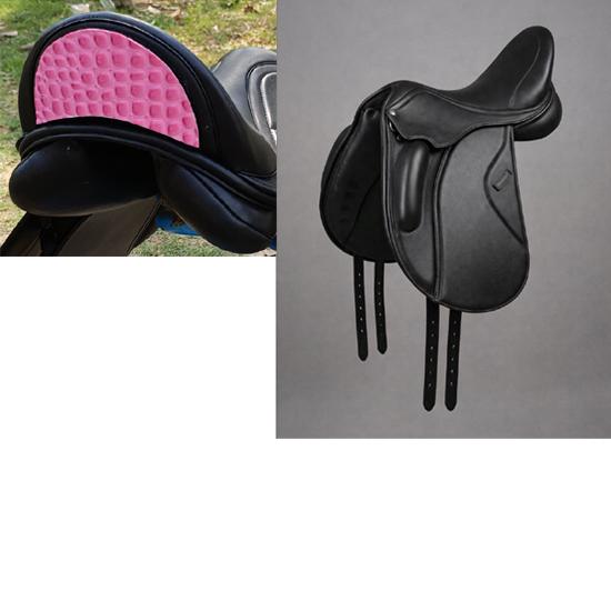

Leather Dressage Double Flap Saddle with Changeable Gullets – Elegant Cantle Design 18 Inch чорний