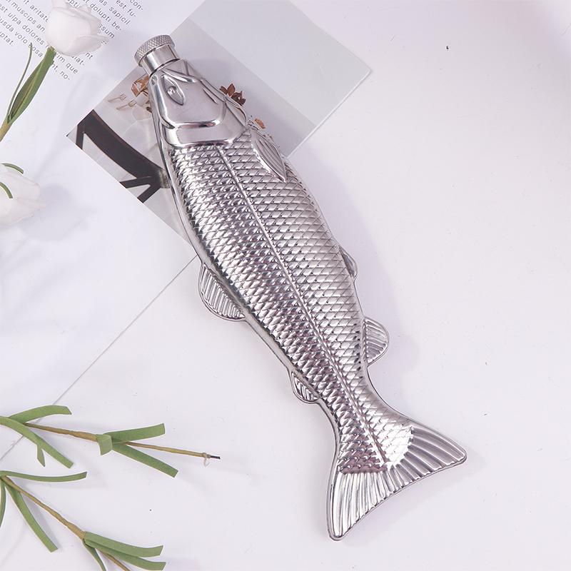 Trout-Fish-Shape Hip Flask 5Oz Alcohol Bottle With Funnel Mini Pocketn Stainless Steel Party Drinkware For Outdoor Travel