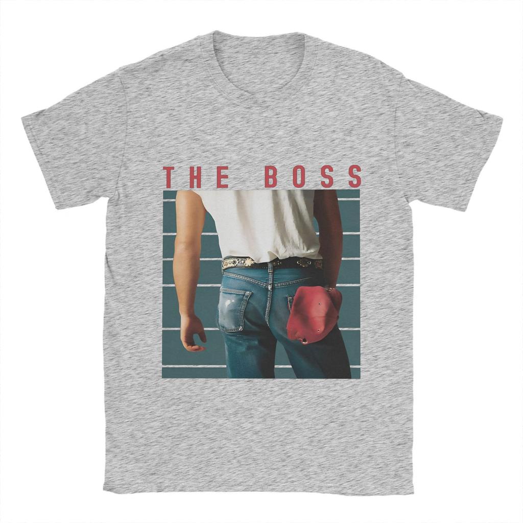 2025 Summer Mens The Boss 100 Pure Cotton Printed Tshirt Bruce Springsteens Clothing Fashion Short Sleeve Crew Neck Plus Size