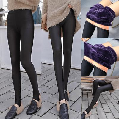 Mujer Cálido Invierno Sable Mallas Terciopelo Cachemira Elásticas Pantalones Pantalones Leggings