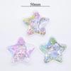12Pcs 50mm Printed Colorful Star Sequins Appliques for DIY Girl Headwear Clips Bow Pendant Decor Accessories Clothes Patches
