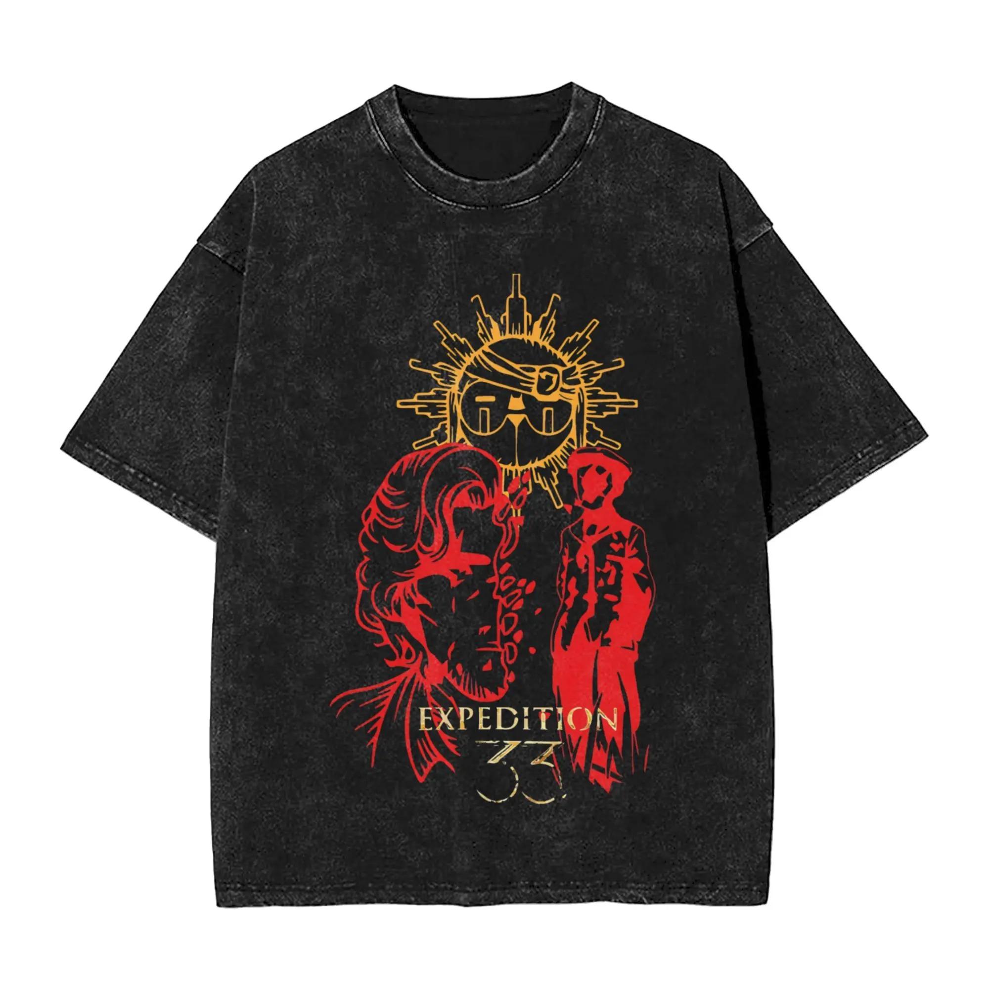 

Hot Sale New Game Expedition Esquie Graphic Print TShirt Vintage Washed Unisex Women Oversize Top Cotton Comfortable Summer Tee S
