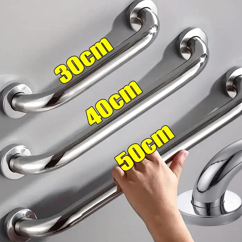 Stainless Steel Hand Rails Wall Mounted Towel Holder Bathroom Toilet Support Handle Heavy Duty Bathtub Shower Safety Grab Bars