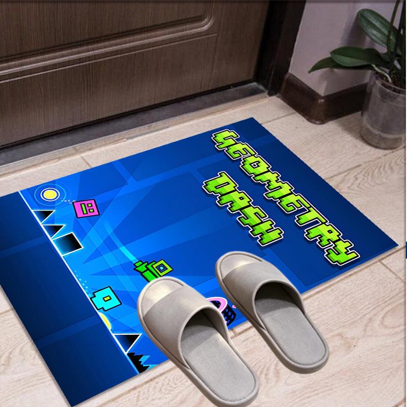 Geometry Dash Pattern Rug, Indoor/Outdoor Mat, for Picnic, Gameroom, Bedroom, Office, Living Room, Home Decor Carpet, Birthday Gift