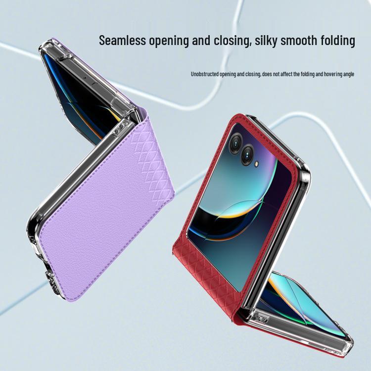 Motorola Razr40 Ultra Faltbares Lederetui mit Scharnierschutz