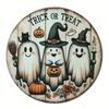 Wooden Halloween Pumpkin Trick Or Treat Decoration Haunted House Door Hangings
