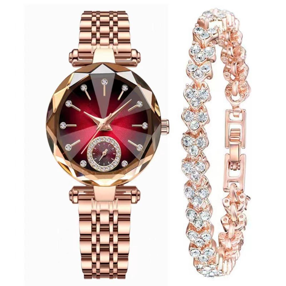 Exquisite Rhinestone Quartz Watches Luxury Rose Gold Watch Women's Wristwatch  Festival Gift
