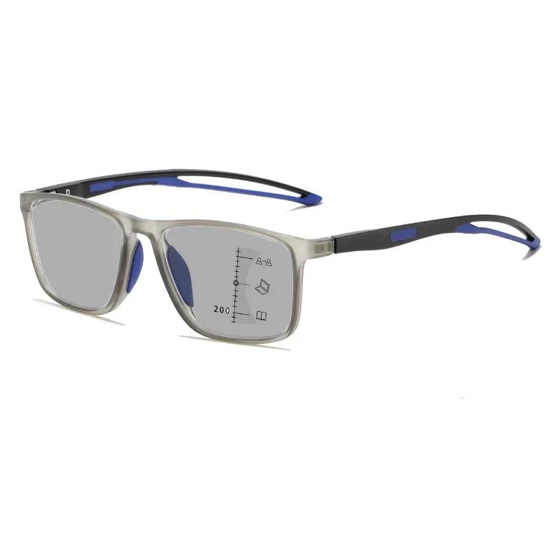 Unisex Photochromic Multifocal Sports Glasses Color Changing Near Far Reading Presbyopia Eyewear Sunglasses for Women Men