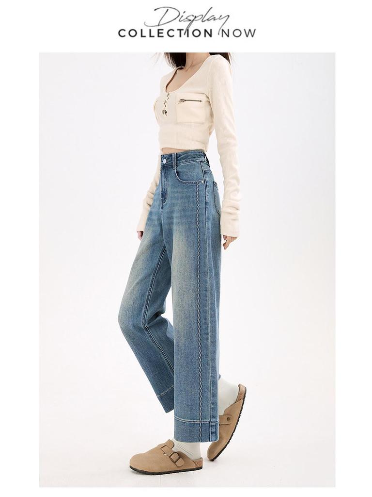 Damen Bestickte Stretch Straight-Leg Jeans - Herbst/Winter Hot Style, Figurformend für Birnenform, Kollektion 2025