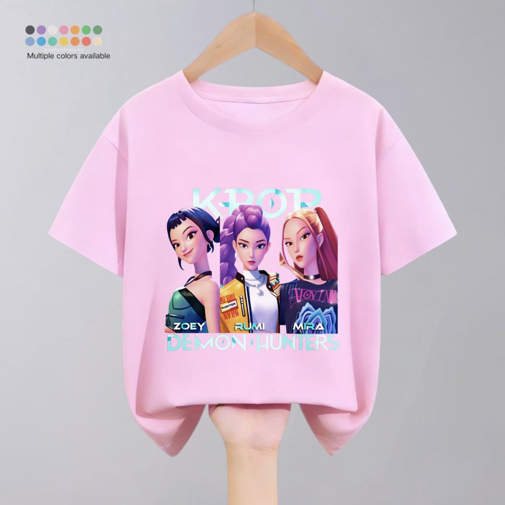 Kpop lovci démonů Dětské oblečení Trička Letní Nová móda Populární Top s krátkým rukávem Tričko Dětské oblečení Ležérní trička
