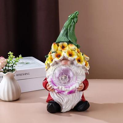 Outdoor Solar Light Resin Crafts Gnome Statue Garden Lawn Landscape Light Garden Decoration Home Decoration Accessories Angel