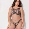 Francouzská horká plná plus size podprsenka síťovaná plná košíček tlusté spodní prádlo šifonová prodyšná sada spodního prádla