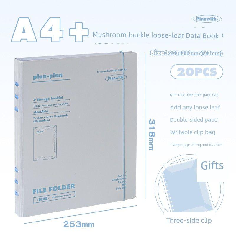 

Planwith Student Folder with Inner Mushroom Buckle white-white