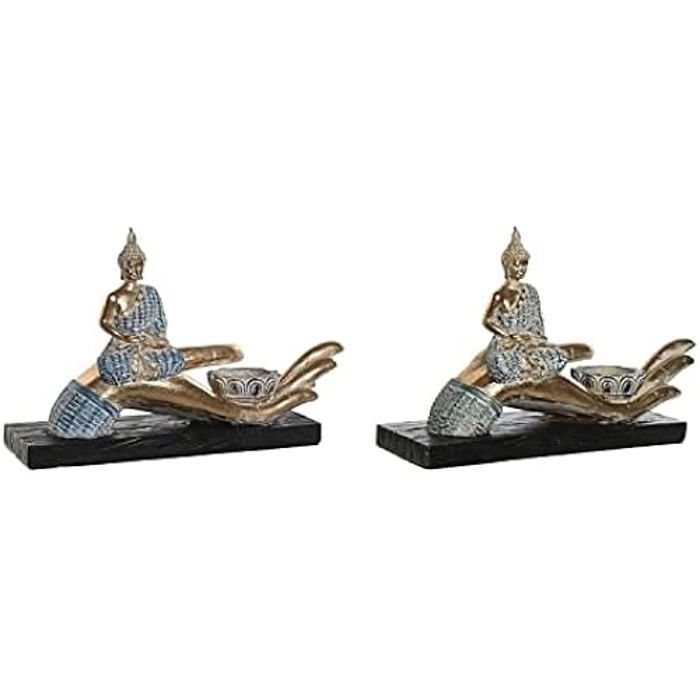 Figurine Décorative - DKD HOME DECOR - Estándar - Bleu Et Turquoise - Résine - 25,7 X 8 X 16 Cm