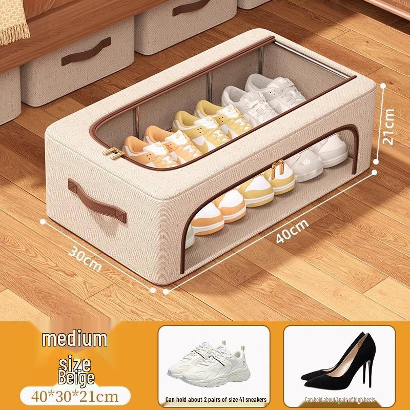 

Tianshan Moisture-Proof & Dust-Proof Cotton and Linen Shoe Storage Box Organizer. Small 40/30/21