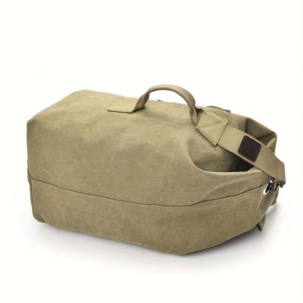 Large Capacity Khaki Canvas Backpack Men's Adjustable Travel Mountaineering Backpack Men's Backpack