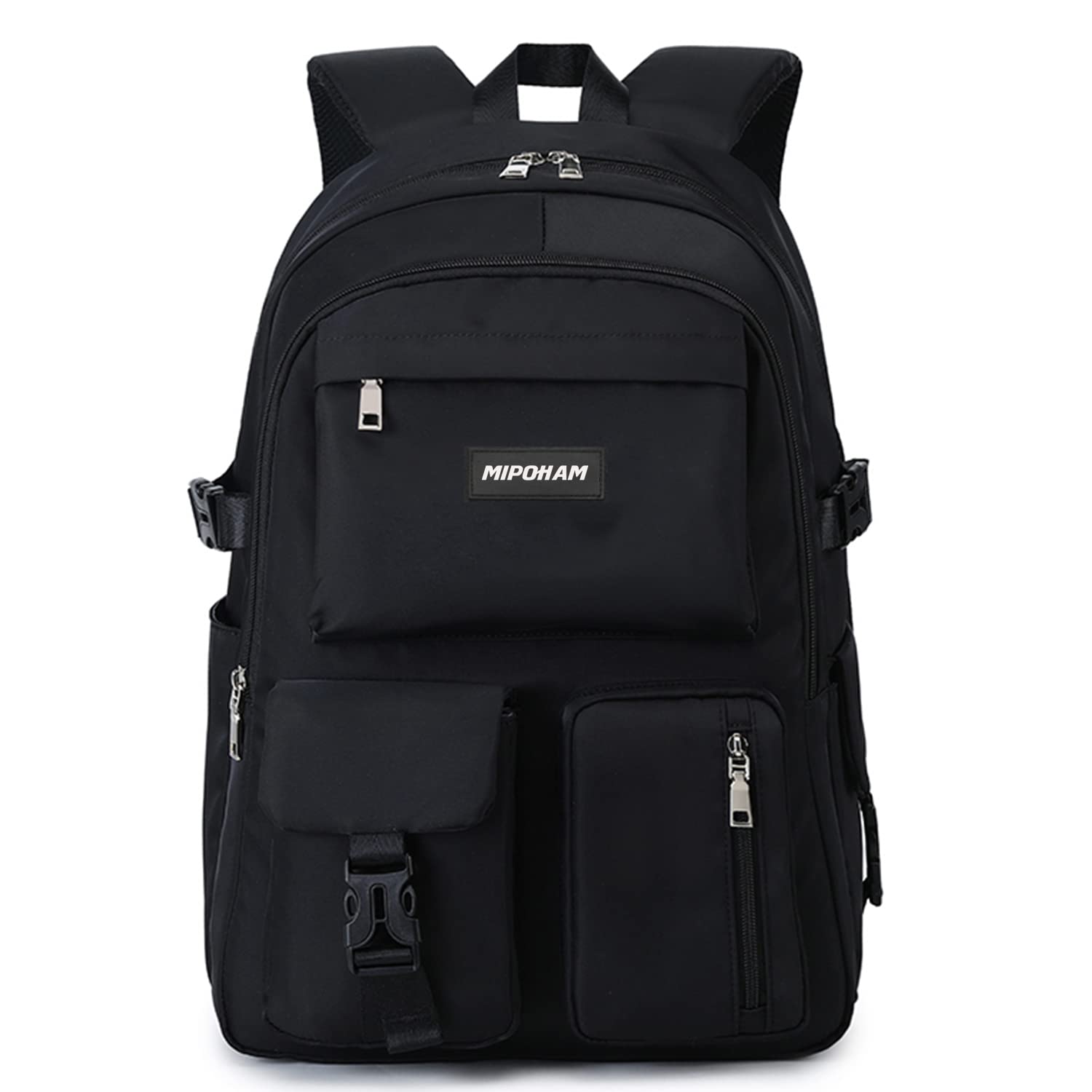 

MIPOHAM Backpack for Women, Men, and Girls, Dual-Layer Construction, 14 Pockets, Large Capacity, Unisex, Water-Repellent, Stylish, Anti-Theft, Fits