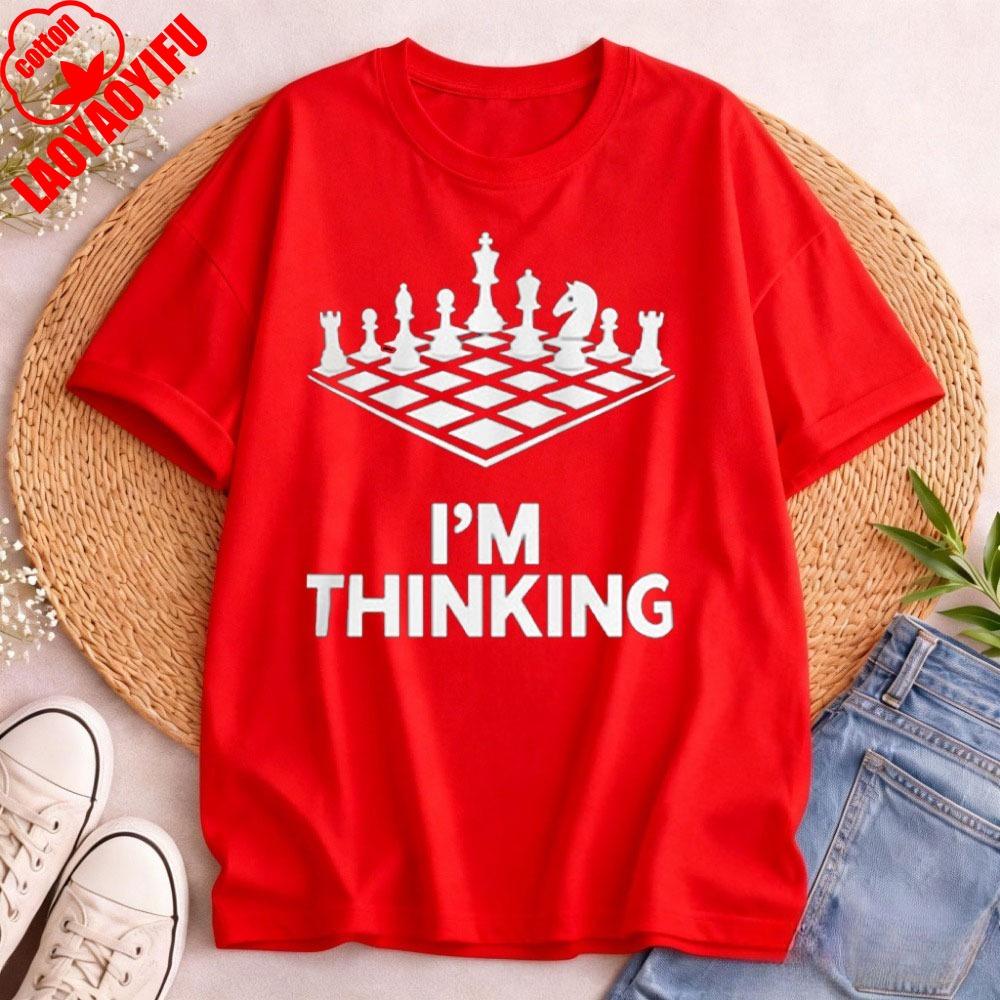 Vintage Chess Lover TShirt Im Thinking Chess Pieces Chess Player Lover Tees Gifts for Men Women Tops Fashion Tshirt
