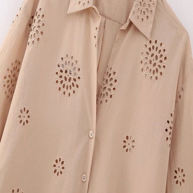 New Fall Women's Clothing Stylish Loose Cut Out Embroidery