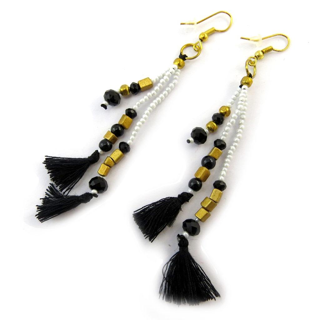

Les Trésors De Lily [N4653] - Boucles Créateur Altaï blanc noir