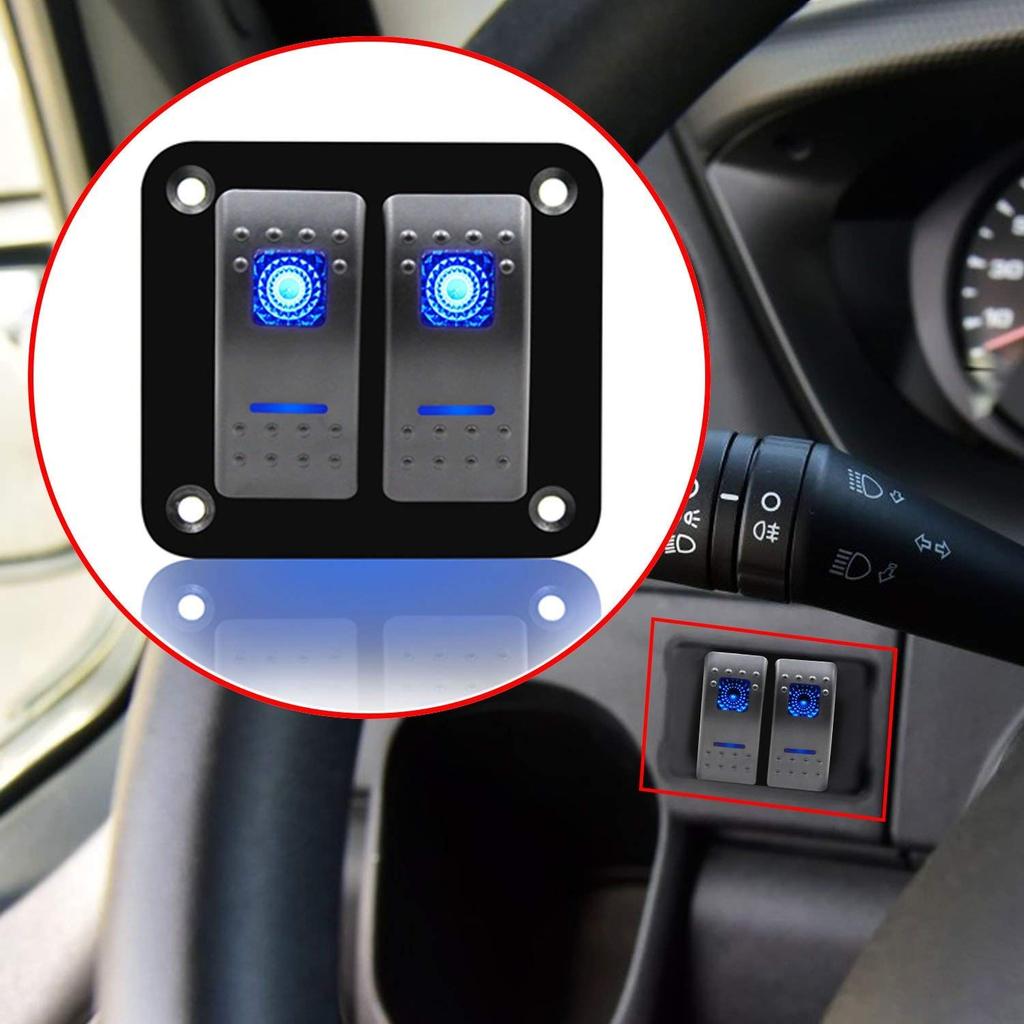 Zmayastar SP-CYKG-01 Dual Row Waterproof Boat Switch Panel Car Boat Marine Rocker Switch Panel DC12-24V Marine Supplies