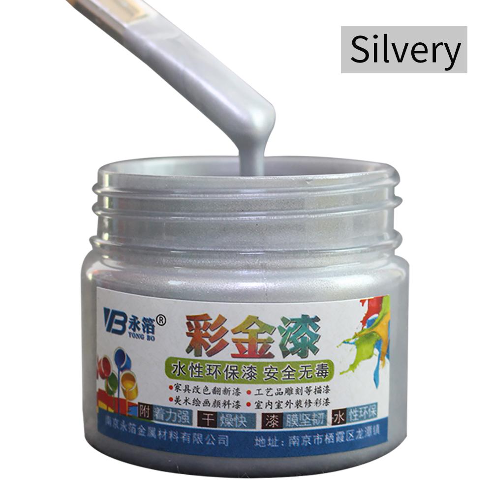 100g Water-based Paint Varnish Silver Spray Paint for Furniture,Handcrafts,Wall Painting Spraying ,Metal, Fence