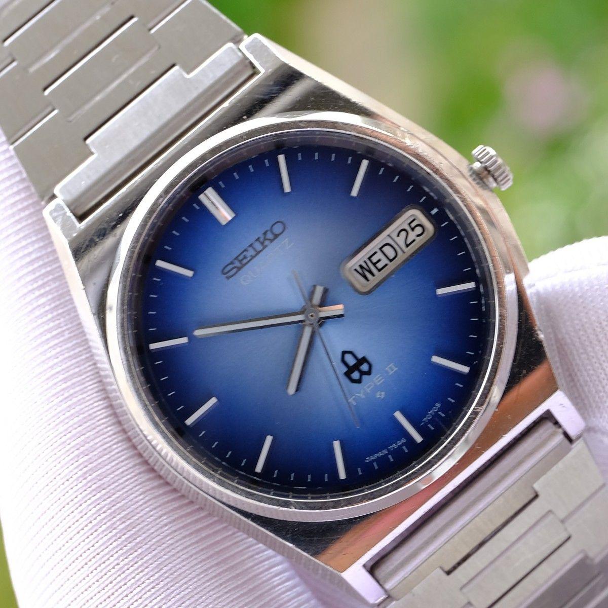 Used [In operation] SEIKO quartz wristwatch blue