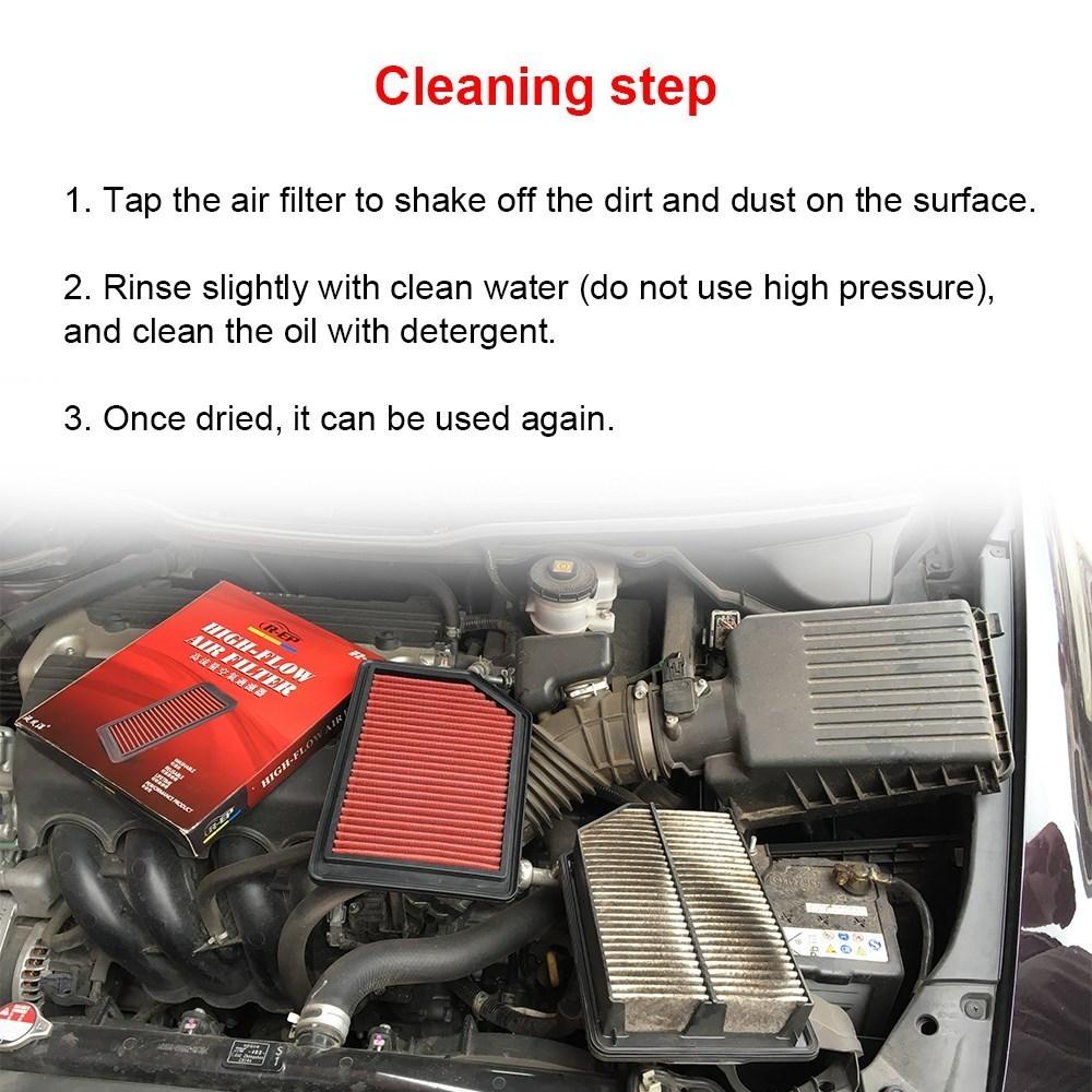 R-EP Replacement Washable Air Filter Fits for Hyundai I20 IX20 Kia Soul Venga Reusable High Flow OEM 28113-2K00
