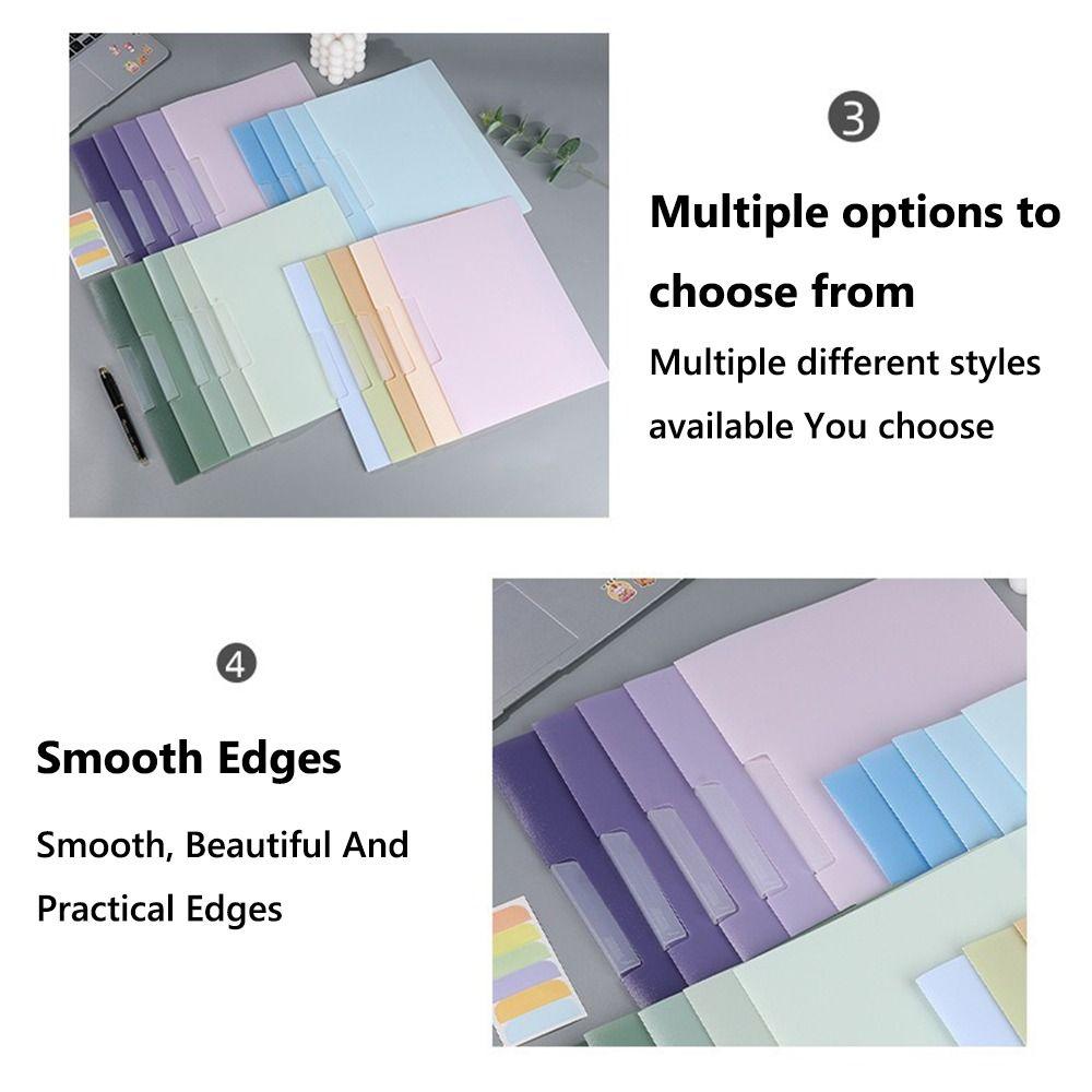 5PCS/Set Rotating Side Opening A4 File Folder Gradient Color File Organizer  School Office