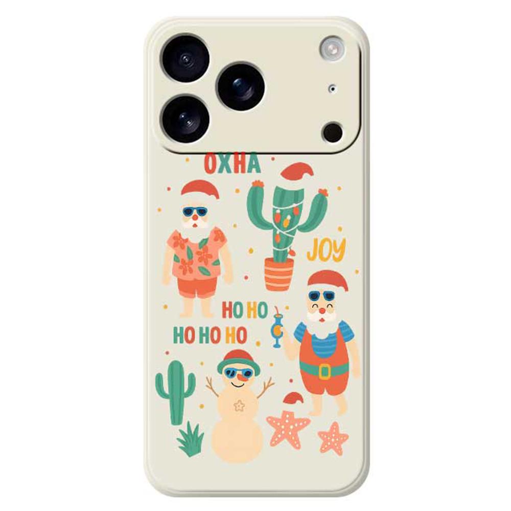 

For iPhone 17 Pro Case Fun Playing Pattern Printing Straight Edge TPU Phone Back Cover Beige