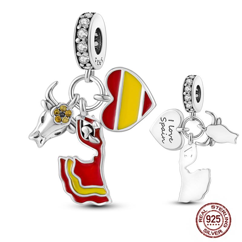 Fits Original Red Colorful Charmscopper Love Heart Bike Travel Race Car For Women Bracelet Christmas Gift Beads Diy Jewelry