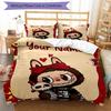 Cat Skull Custom Name Text Print 1Pc Bedding Set Duvet Cover With Two Pillowcases Soft Bed Linen For Household Bedroom
