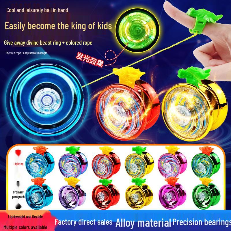 Free Shipping Alloy Yo-Yo: Luminous Competition & Sleep-Supporting Toy for Kids