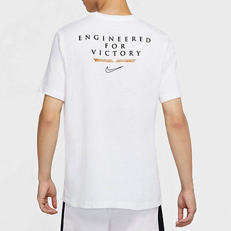 Nike T Shirts Men's White Crew Neck Moderate Straight Fit CV1039-100