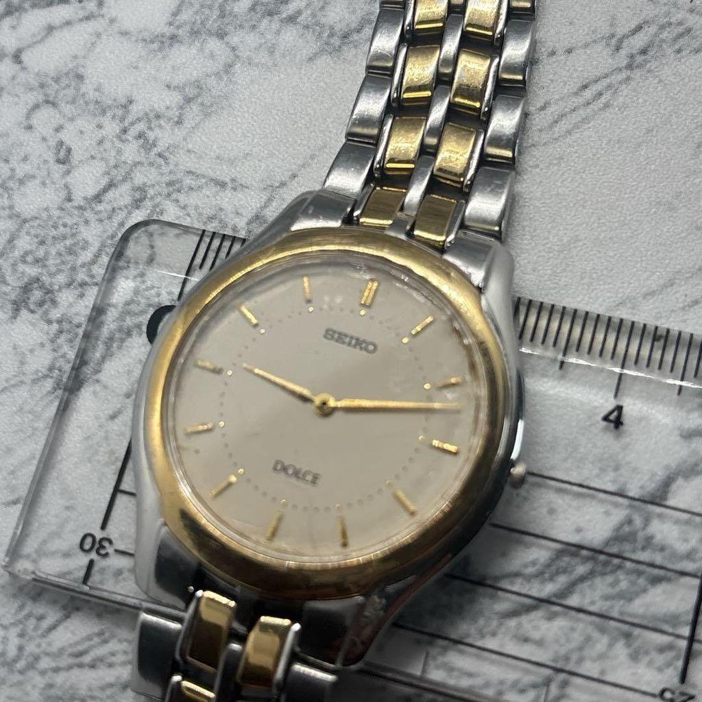 Used SEIKO DOLCE 8J41-6030 Combi Men's Working Crystal Scratched