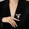 Damen Leichter Luxus Design Elegante Zirkon Schleife Imitationsperlen Quaste Brosche Modische Vielseitige Nischendesign Brosche
