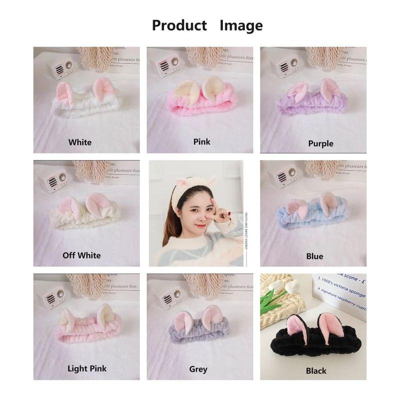 Honeyfluff - Chenille Animal Ear Face Wash Headband