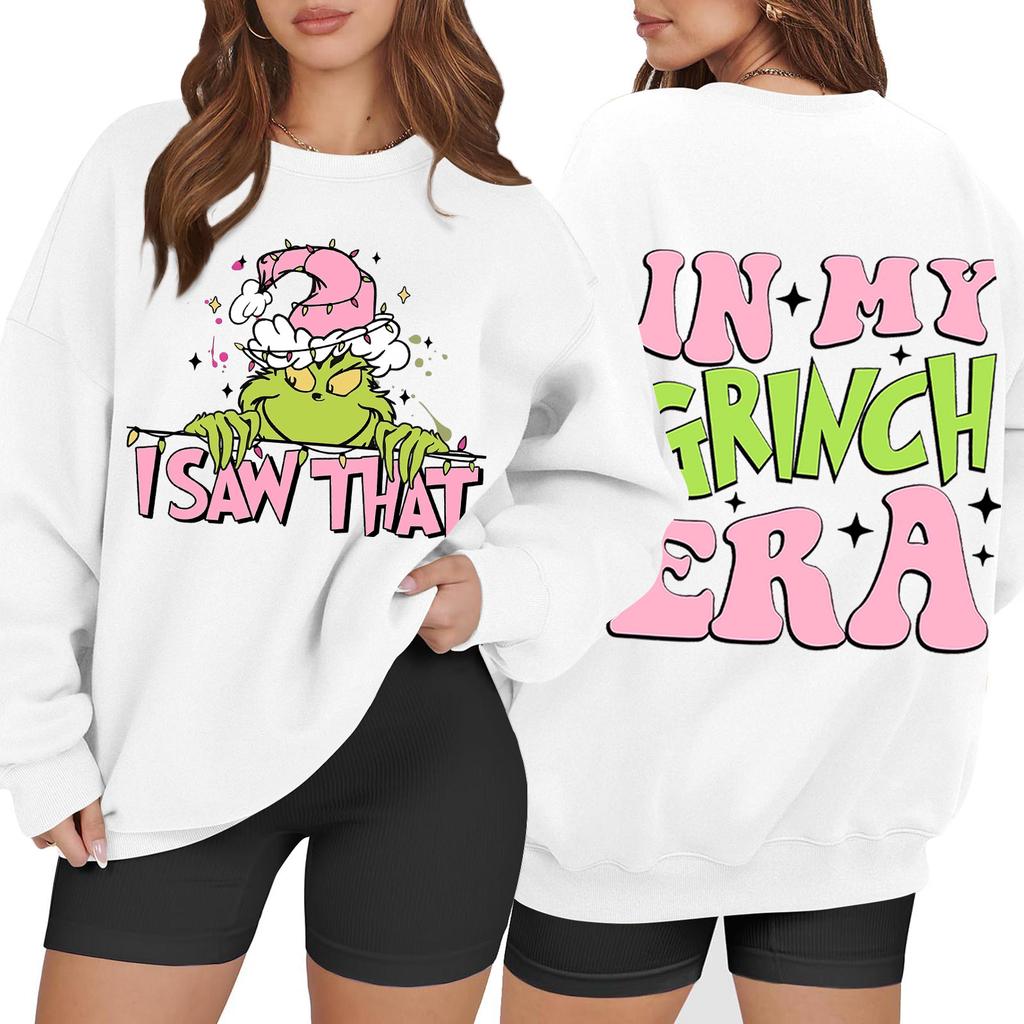 Women's Casual Fashion Long Sleeve Christmas Printed Round Neck Sweatshirt Top