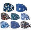 Unisex Cartoon Printing Scrub Cap Adjustable Buckle Print Design Lab Scrub Hat Breathable Soft Pure Healthcare Hats Pet Hospital