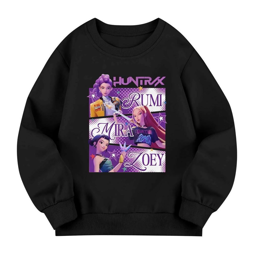 Kids' Long Sleeve Loose Pullover Letter Printed Round Neck Sweatshirt