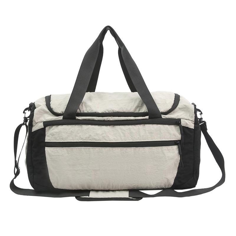 

Large Capacity Short Distance Travel Bag Women s Lightweight Luggage Bag Men s Expansion Crossbody Waterproof Sports Fitness Bag бежевый
