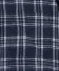 VIVABROWN 85-Viva097 Fuse Crop Long Sleeve Check Shirt Navy