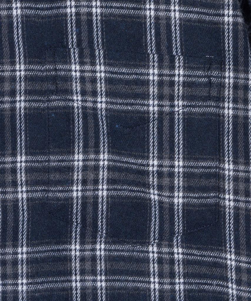 VIVABROWN 85-Viva097 Fuse Crop Long Sleeve Check Shirt Navy